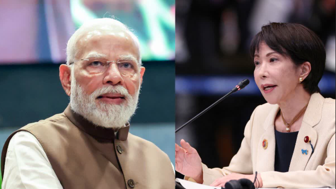 भारत-जापान शिखर सम्मेलन 2026 में प्रधानमंत्री नरेंद्र मोदी और जापानी प्रधानमंत्री सनाए ताकाइची।