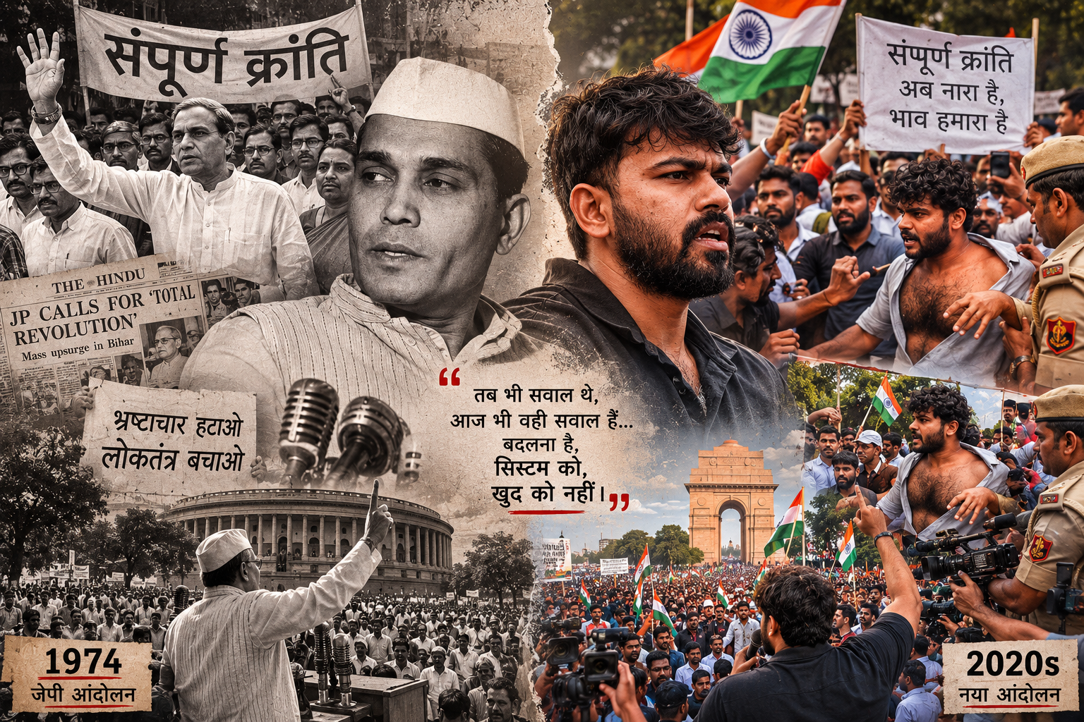 CJP आंदोलन और जेपी आंदोलन का विश्लेषण